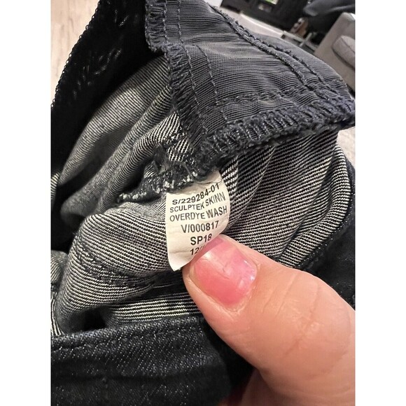 Athleta Sculptek Skinny Jeans Overdye Wash Blue High Rise Women's Size 0 - Picture 6 of 6